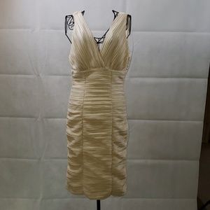 Cream cocktail dress.